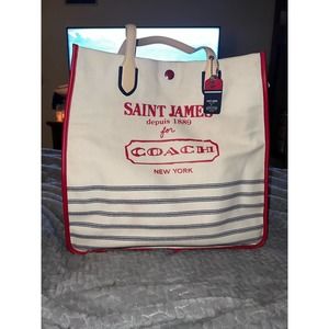 Auth Coach Legacy Weekend Saint James Canvas Handbag Tote Shoulder Bag
